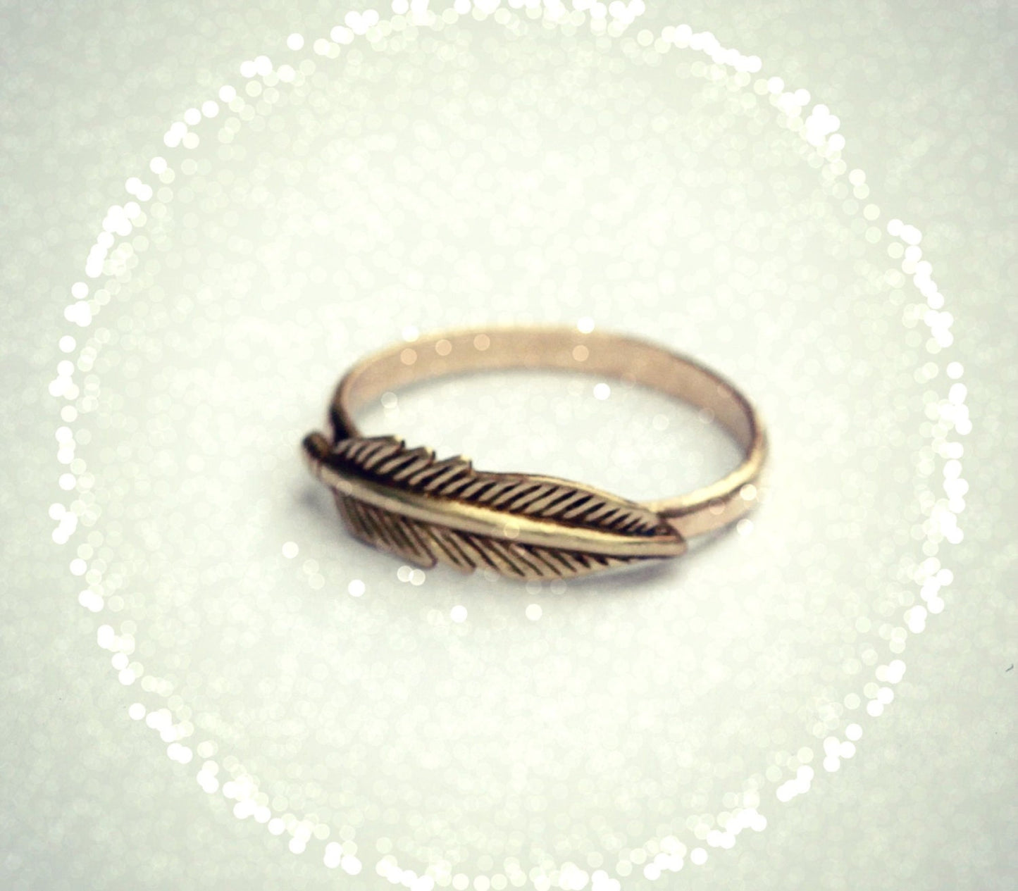 Gold Feather midi ring