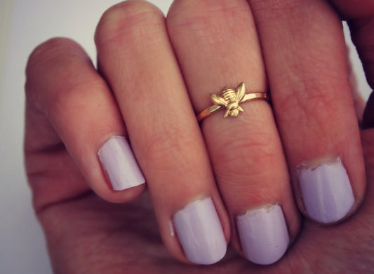 Gold filled Bee Midi ring