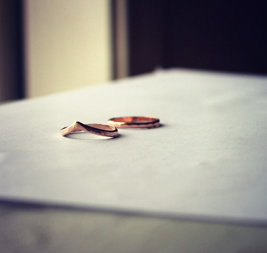 14k Rose Gold filled midi rings