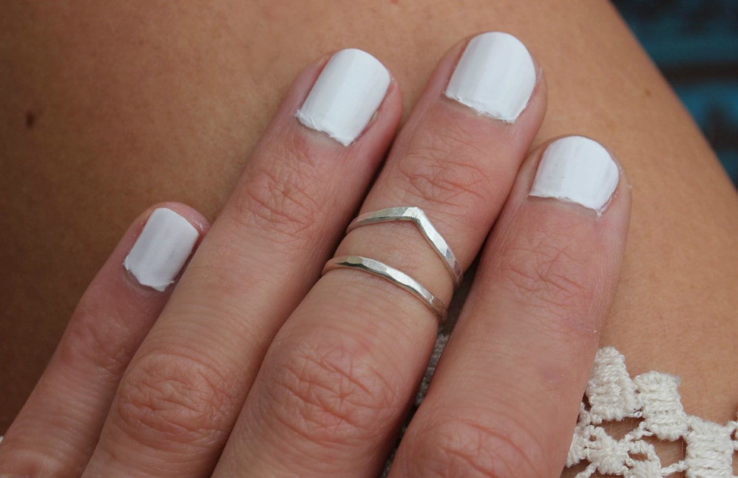 Sterling silver knuckle ring, stacking rings - midi rings, mid finger ring, knuckle ring set, silver rings