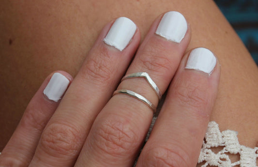 Sterling silver knuckle ring, stacking rings - midi rings, mid finger ring, knuckle ring set, silver rings
