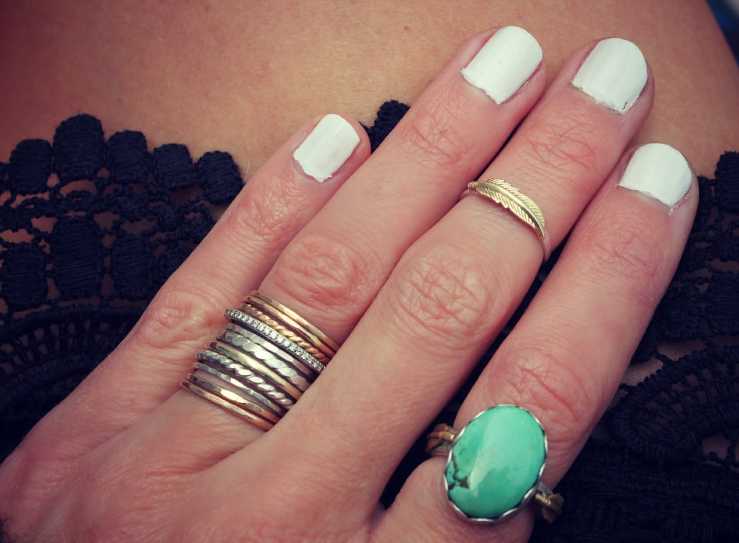 Feather midi  ring
