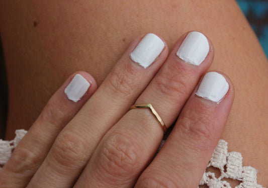 Gold filled chevron midi ring