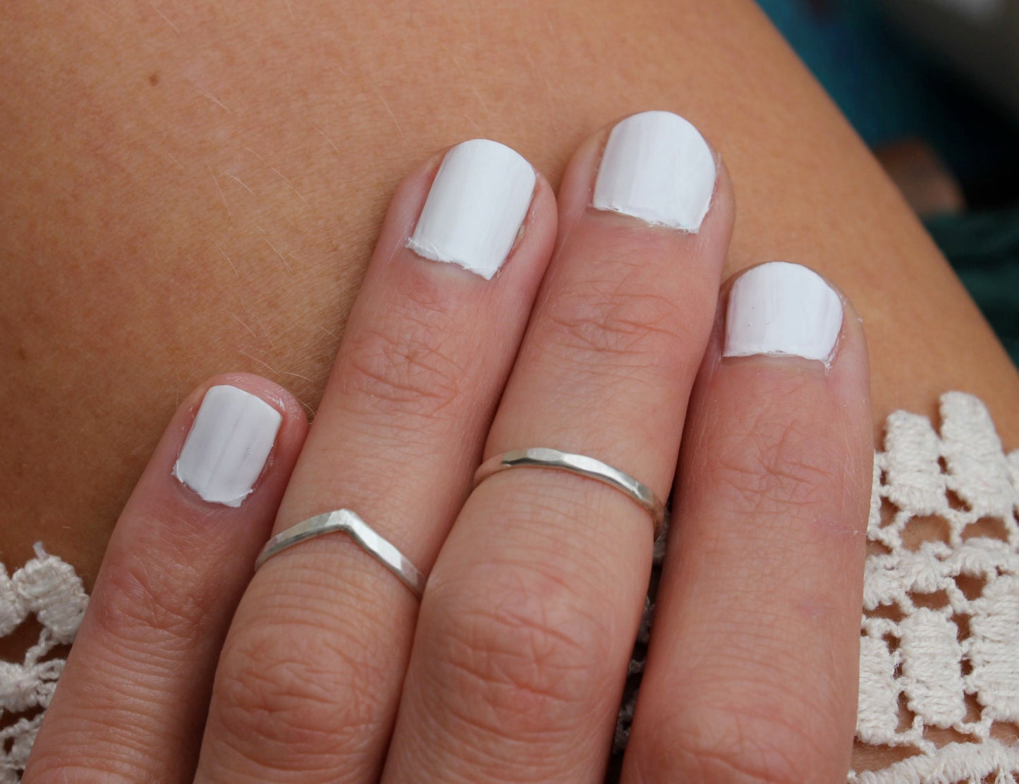 Sterling silver knuckle ring, midi ring, hammered, textured knuckle ring, silver ring