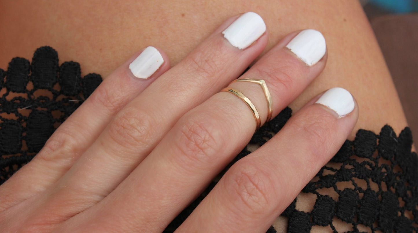 Gold filled knuckle ring set