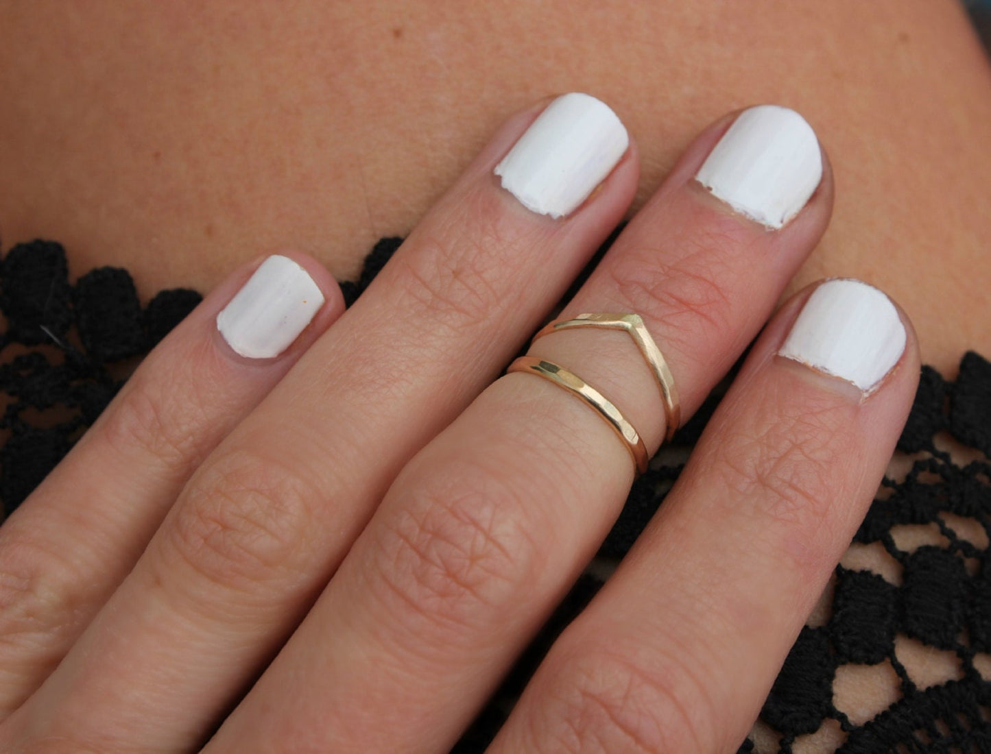 Gold filled knuckle ring set
