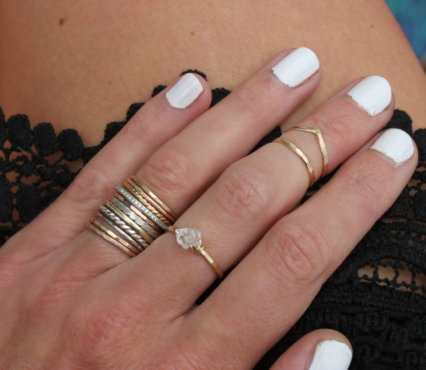 Gold filled knuckle ring set