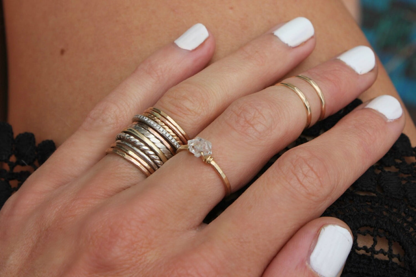 14k yellow Gold filled midi rings