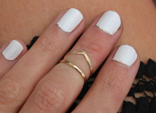 Gold filled knuckle ring set