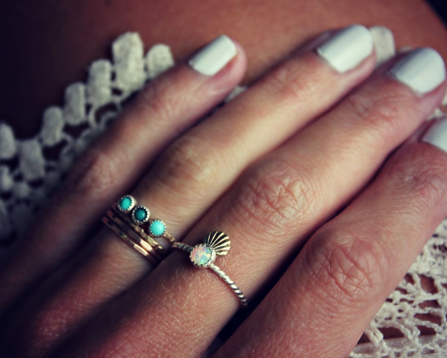 Opal mermaid ring