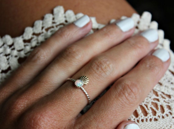 Opal mermaid ring